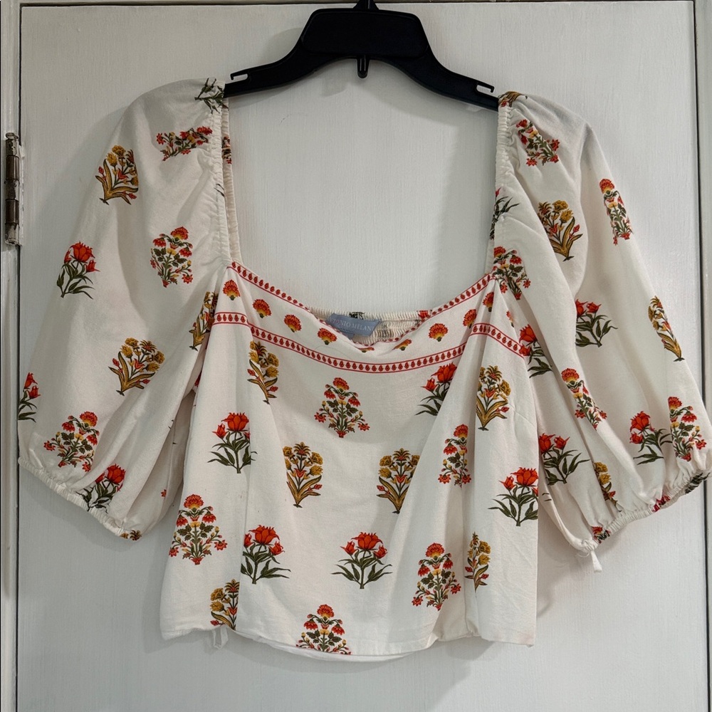 ANTONIO MELANI Floral Puff Sleeve Blouse